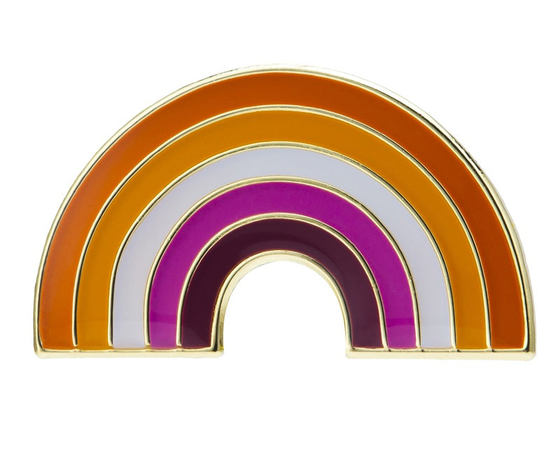 Lesbian Flag Rainbow Enamel Pin – Queer Lit